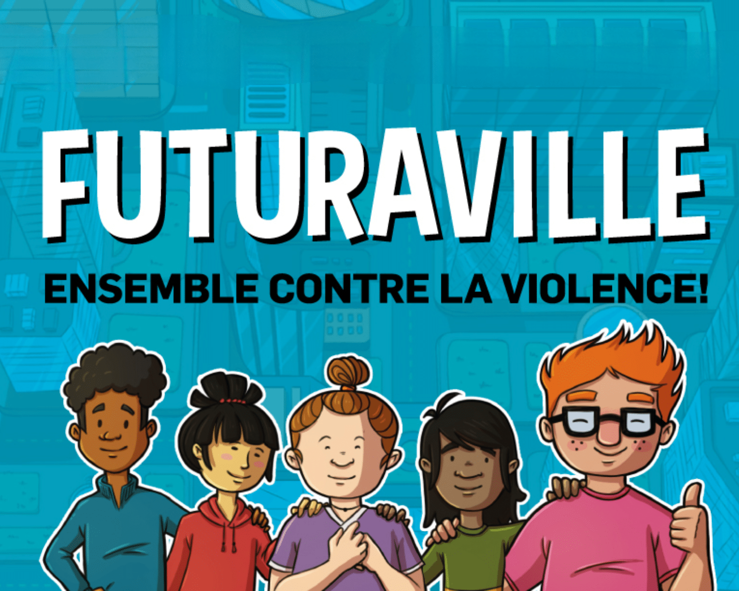 Couverture du jeu vidéo Futuraville du Regroupement des organismes ESPACE du Québec (ROEQ)