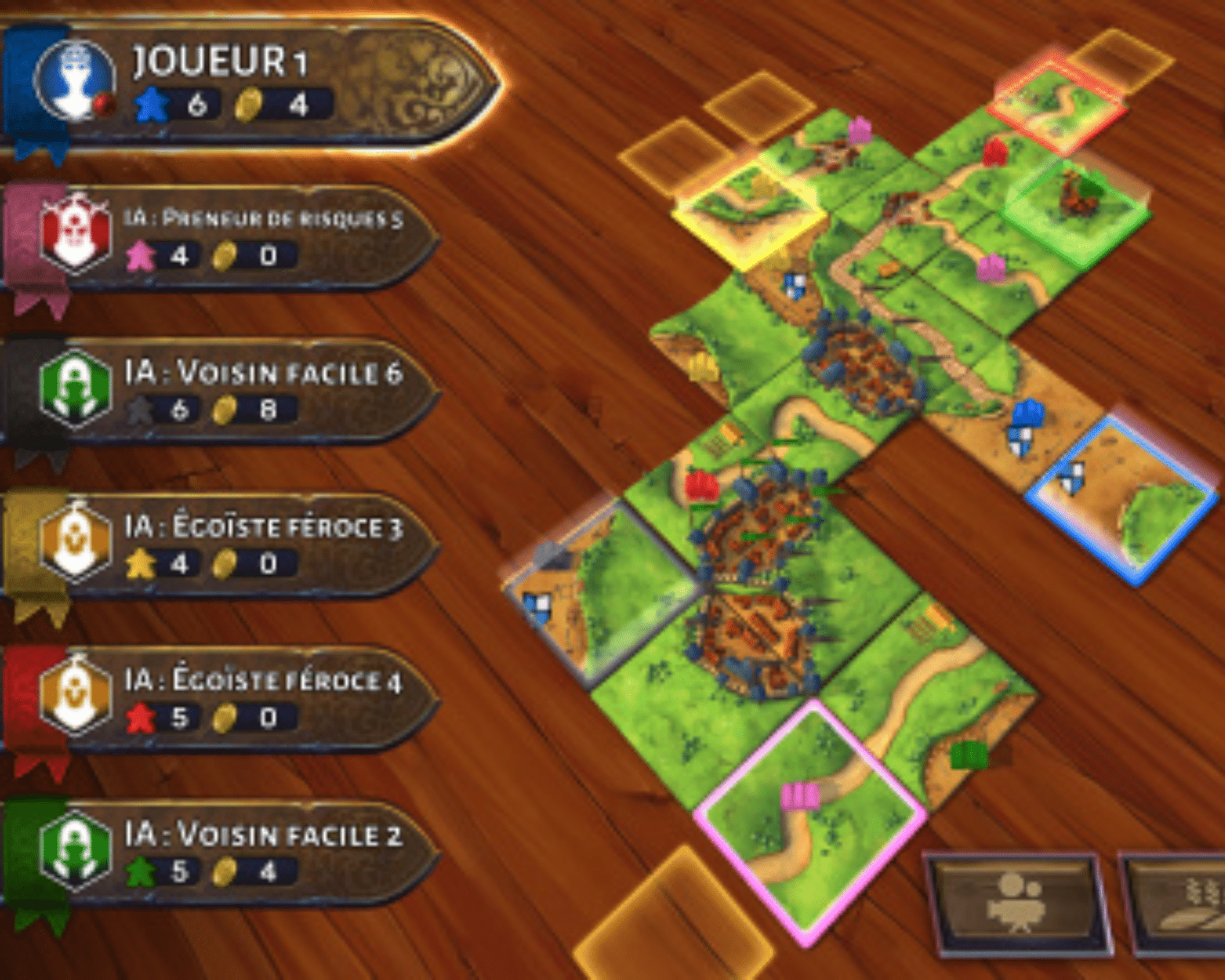 Capture d'écran du jeu vidéo Carcassonne de Lucky Hammers